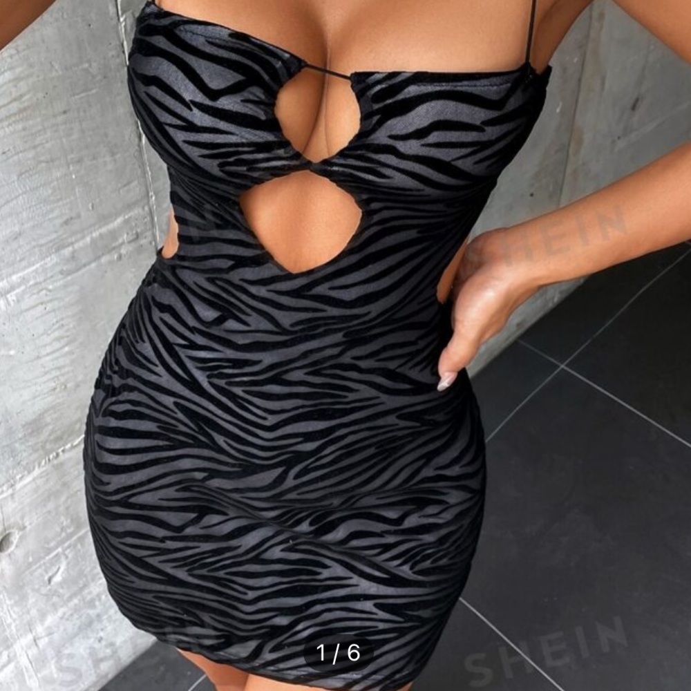 Zebra Cutout Mini Dress